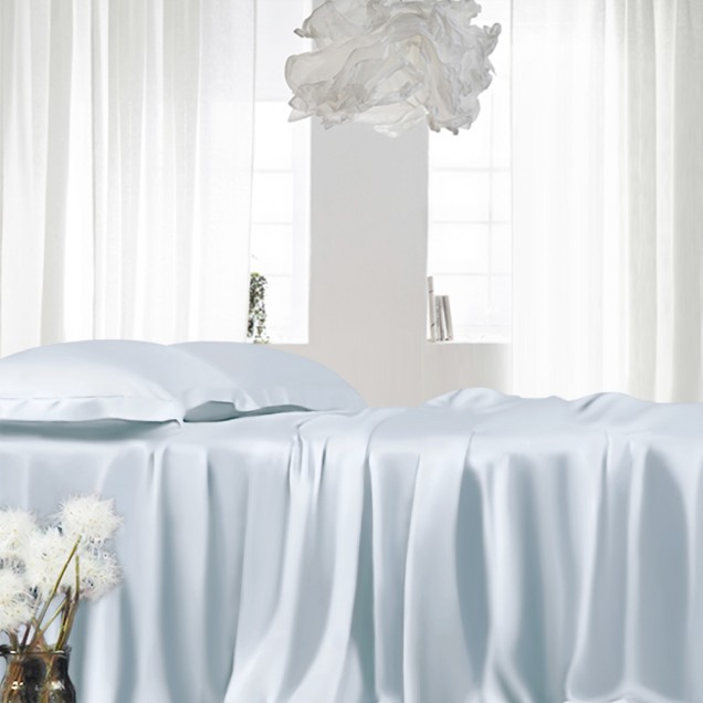 Best Alice Blue 22 Momme Mulberry Silk Fitted Sheet Canada Best Alice Blue 22 Momme Mulberry Silk Fitted Sheet Canada