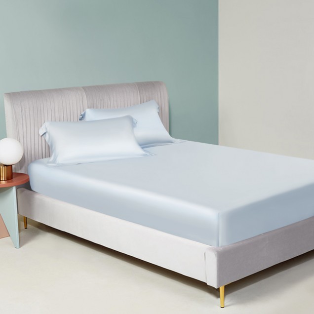 Best Alice Blue 22 Momme Mulberry Silk Sheet Set Canada