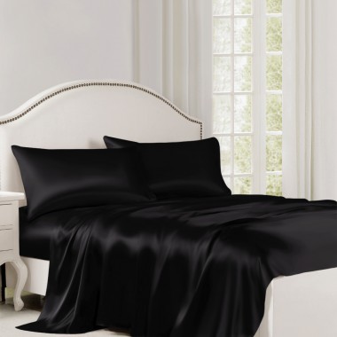 Best Black 22 Momme Mulberry Silk Flat Sheet Canada