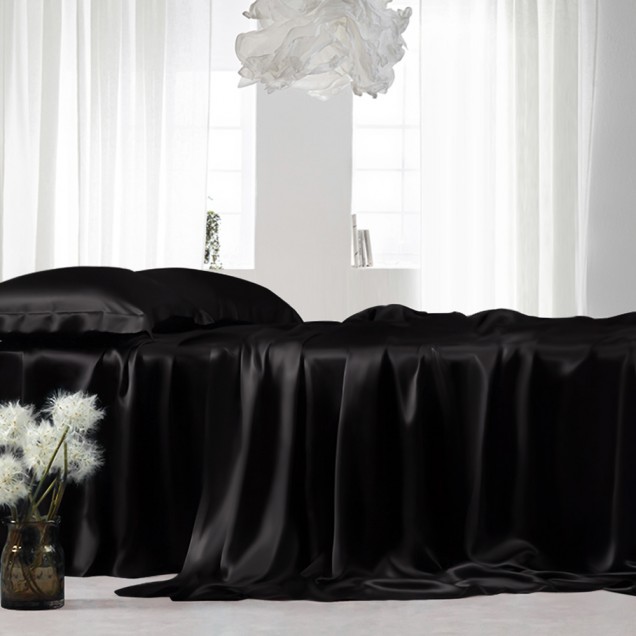 Best Black 22 Momme Mulberry Silk Sheet Set Canada Best Black 22 Momme Mulberry Silk Sheet Set Canada
