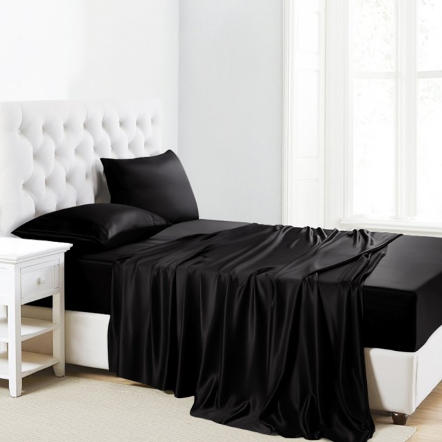 Best Black 22 Momme Mulberry Silk Sheet Set Canada Best Black 22 Momme Mulberry Silk Sheet Set Canada