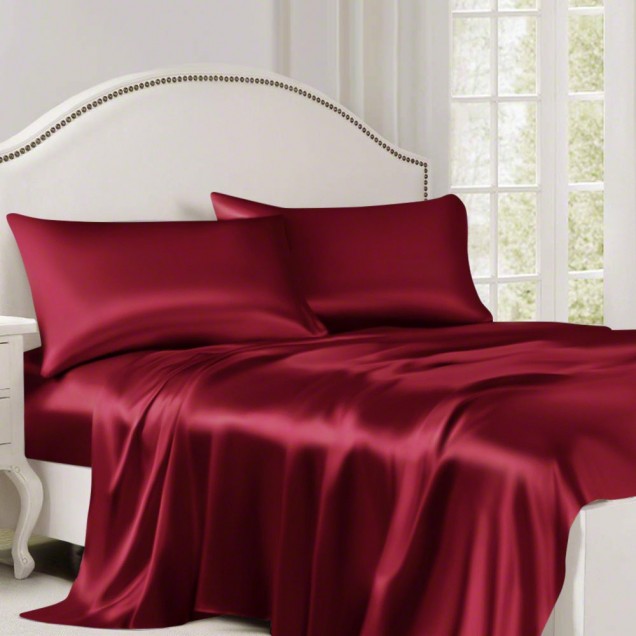 Best Claret 22 Momme Mulberry Silk Flat Sheet Canada Best Claret 22 Momme Mulberry Silk Flat Sheet Canada