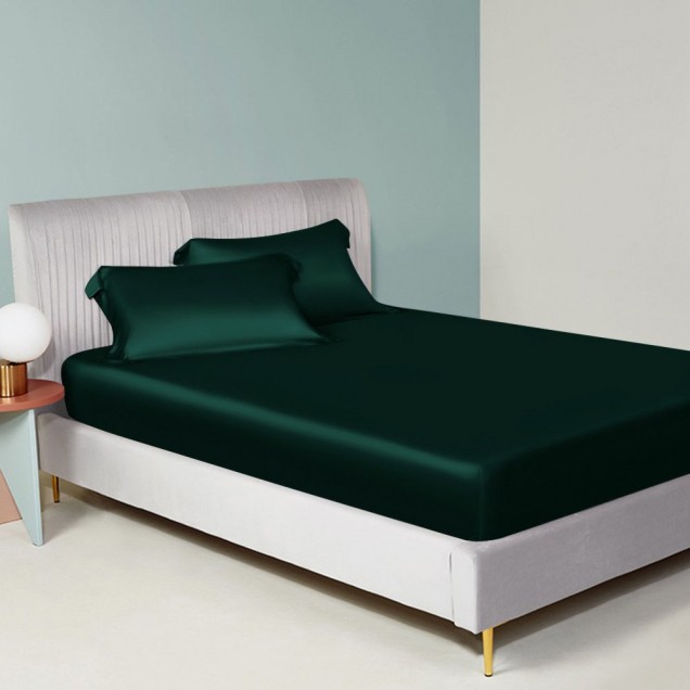 Best Dark Green 22 Momme Mulberry Silk Fitted Sheet Canada Best Dark Green 22 Momme Mulberry Silk Fitted Sheet Canada