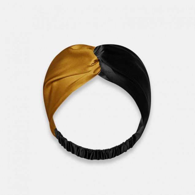 Best Gold & Black Mulberry Silk Headband Canada