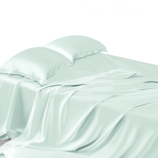 Best Light Cyan 22 Momme Mulberry Silk Sheet Set Canada