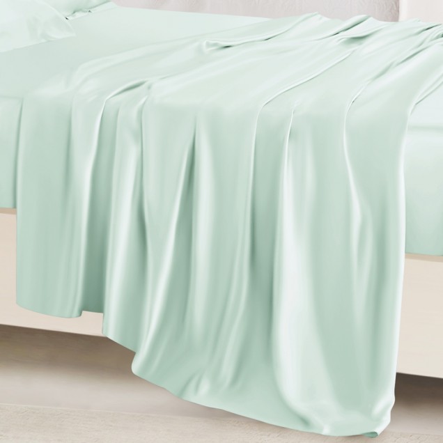Best Light Cyan 22 Momme Mulberry Silk Sheet Set Canada