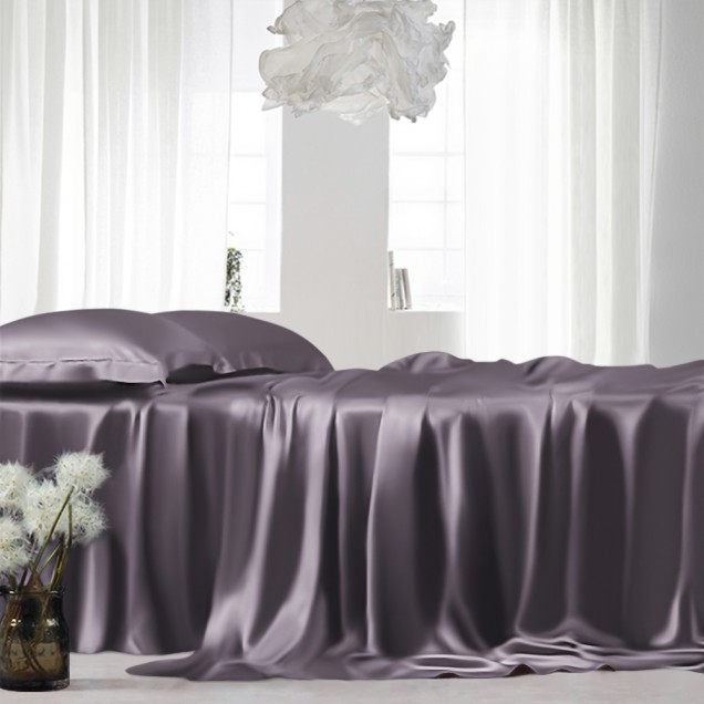 Best Slate Gray 22 Momme Mulberry Silk Flat Sheet Canada Best Slate Gray 22 Momme Mulberry Silk Flat Sheet Canada