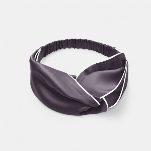 Best Slate Gray & Ivory Silk Headband Canada