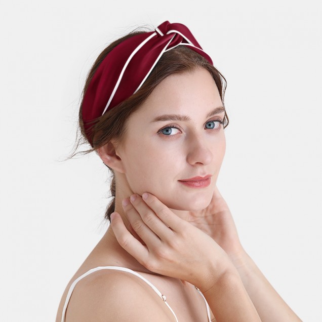 Best Wine & Ivory Silk Headband Canada Best Wine & Ivory Silk Headband Canada